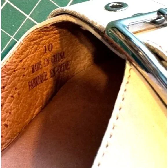 Jeffrey Campbell Free People Beige Buckled Heels Hendrix Silver Accents Size 10 - Picture 3 of 9